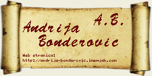 Andrija Bonderović vizit kartica